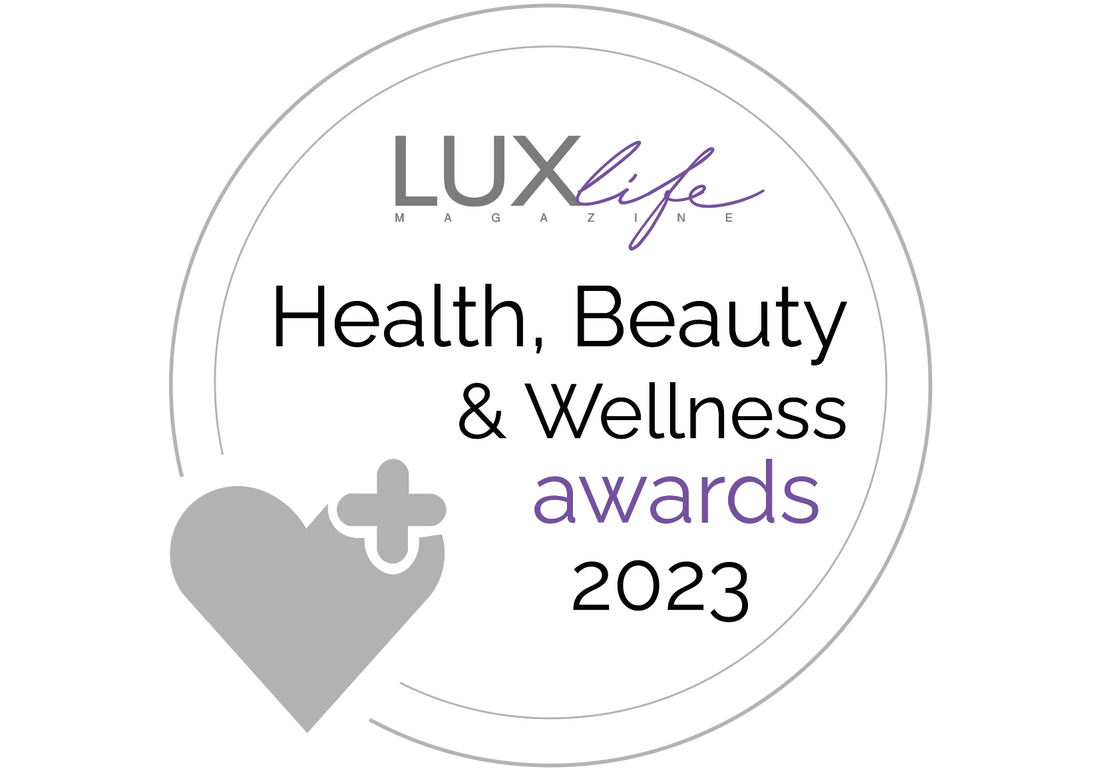 LuxLife Health Beauty & Wellness Awards 2023 badge.