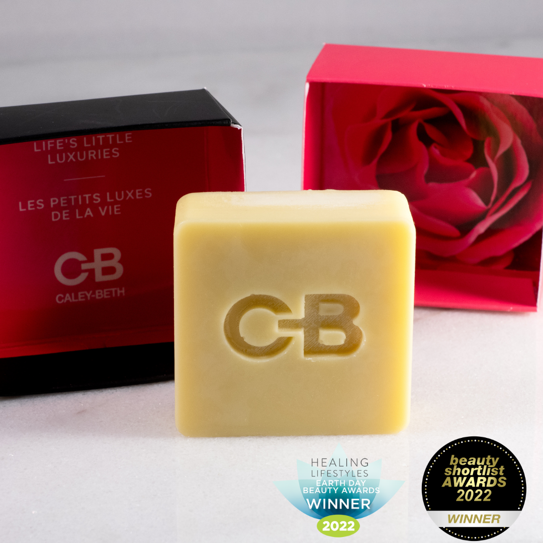 Sustainable, eco-friendly packaging of Caley-Beth After Shave Balm Bar, plastic-free and made in Canada.