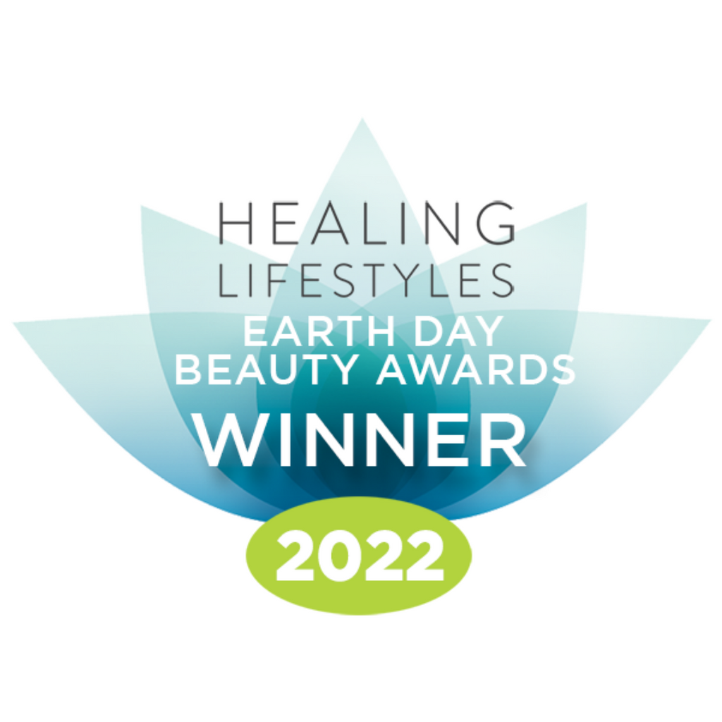 Healing Lifestyles Earth Day Beauty Awards 2022 Winner badge.