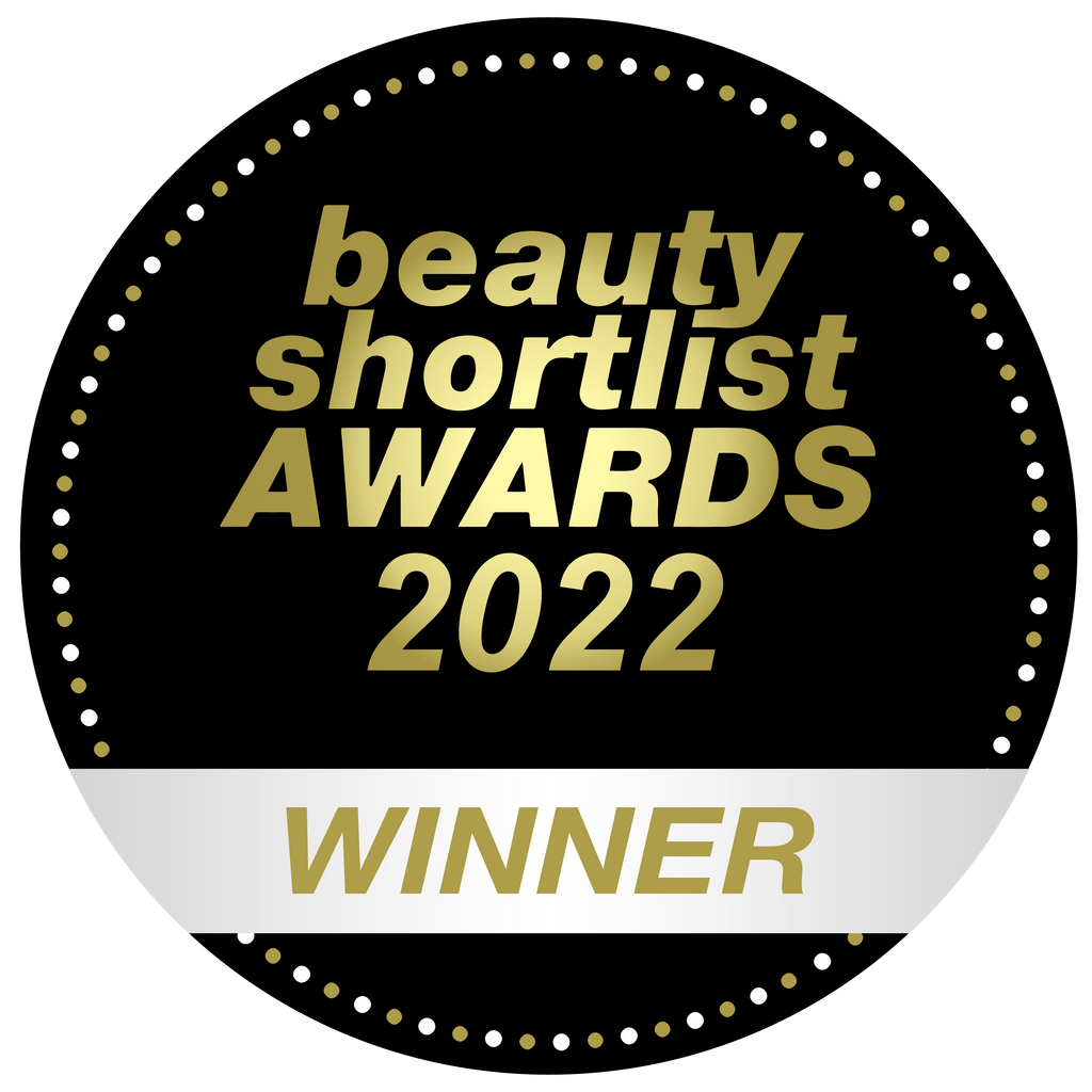 Winners badge for Beauty Shortlist Awards 2022