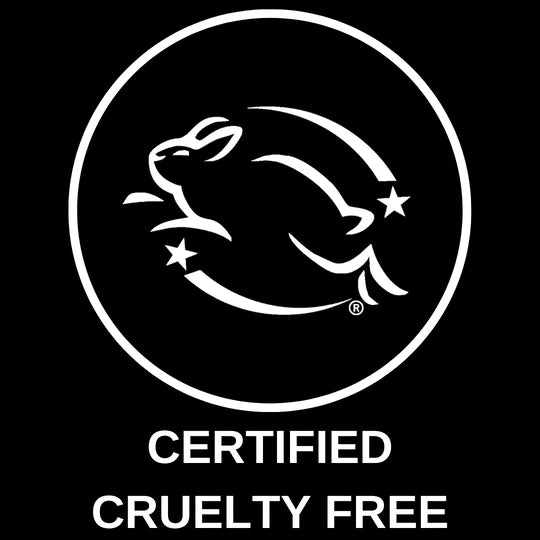 Leaping Bunny logo icon showing Caley-Beth’s certification as cruelty-free skincare—never tested on animals and made with compassion.