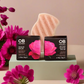 Soothing Shave Set contents displayed – includes a zero-waste Shave Balm, After Shave Balm, and a Konjac Sponge for smooth, hydrated skin.  Made in Canada.