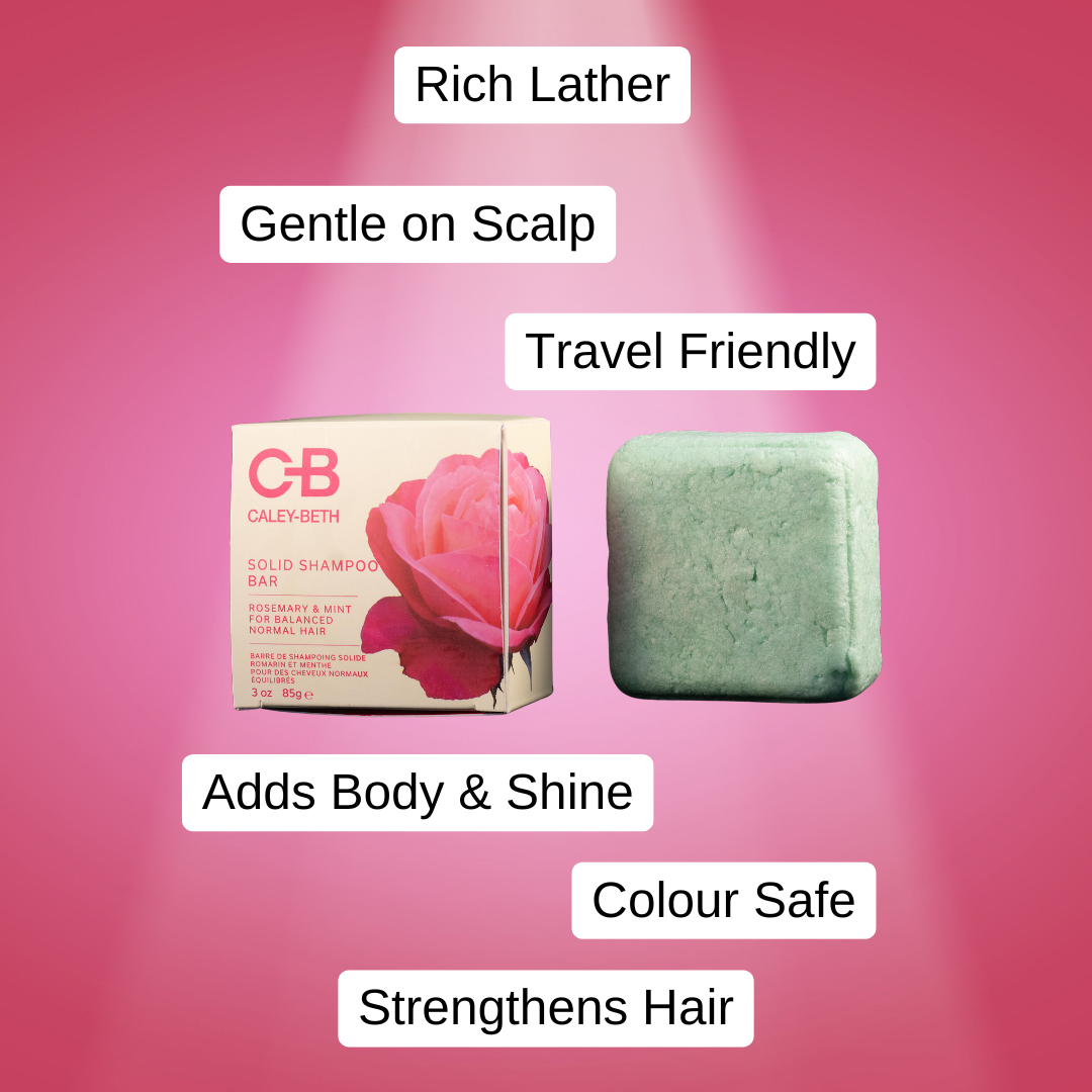 Made in Canada.  Caley-Beth best Solid Shampoo Bar for travelling, soothes scalp and strengthens hair.  Colour safe, Natural, Free from Sulfates, Parabens, Silicones, 