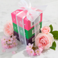 Gift-wrapped set of three Canadian-made Caley-Beth Body Wash Bars with a bow, featuring Pink Grapefruit & Palmarosa, Rosemary & Mint, and Lavender & Bergamot.