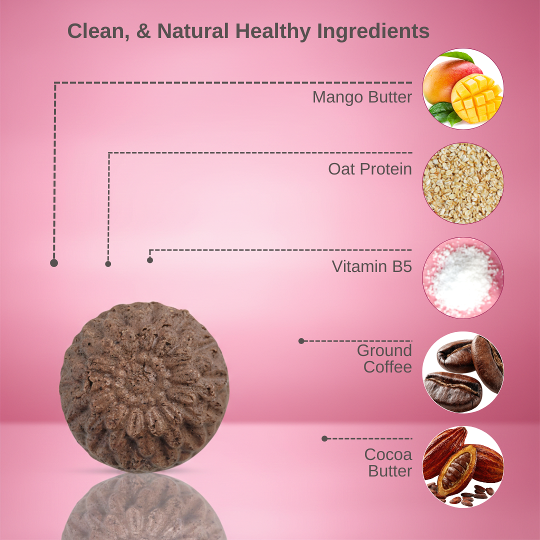 Natural mocha coffee body wash bar made in Canada with clean ingredients, exfoliating bar for smooth hydrated skin.