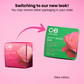 Graphic showing the old and new packaging designs for the Caley-Beth Rosemary & Mint Body Wash Bar as part of a packaging refresh.